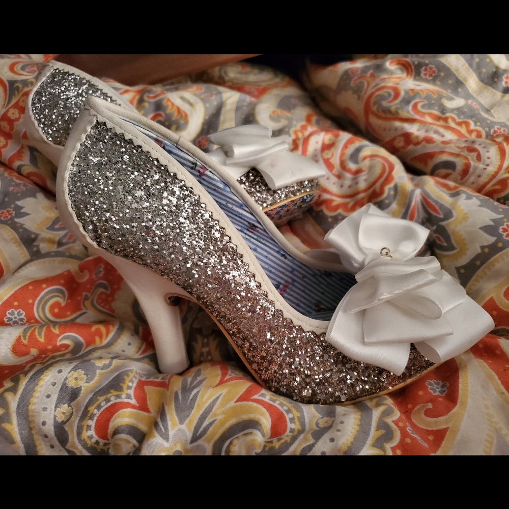 Irregular Choice Ascot Bridal Glitter Heels